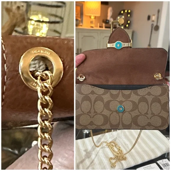 COACH Signature Colorblock Morgan Crossbody in Khaki/Multi, BNWT - Picture 9 of 16